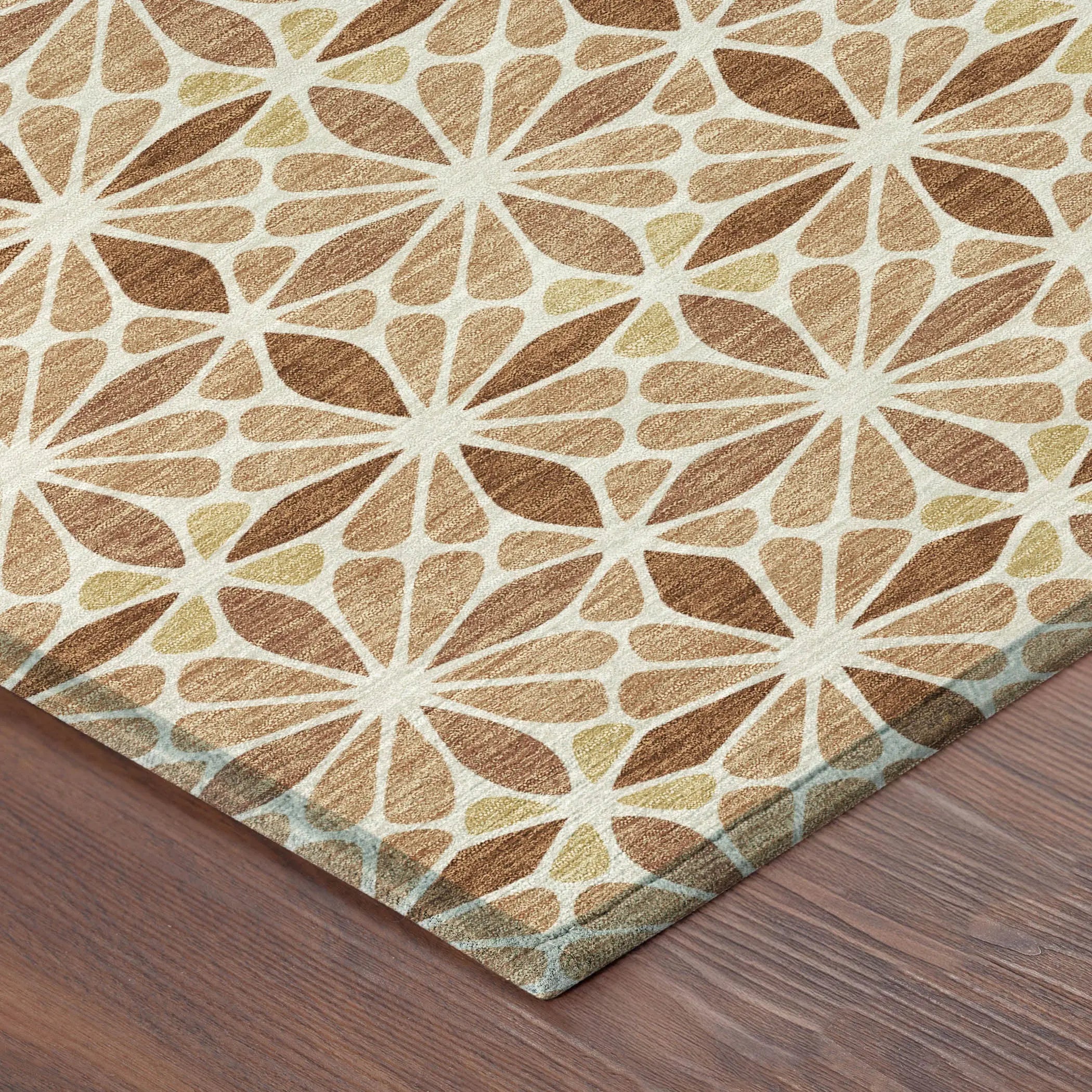 3' X 5' Copper And Gold Geometric Washable Indoor Outdoor Area Rug Homeroots Outdoor