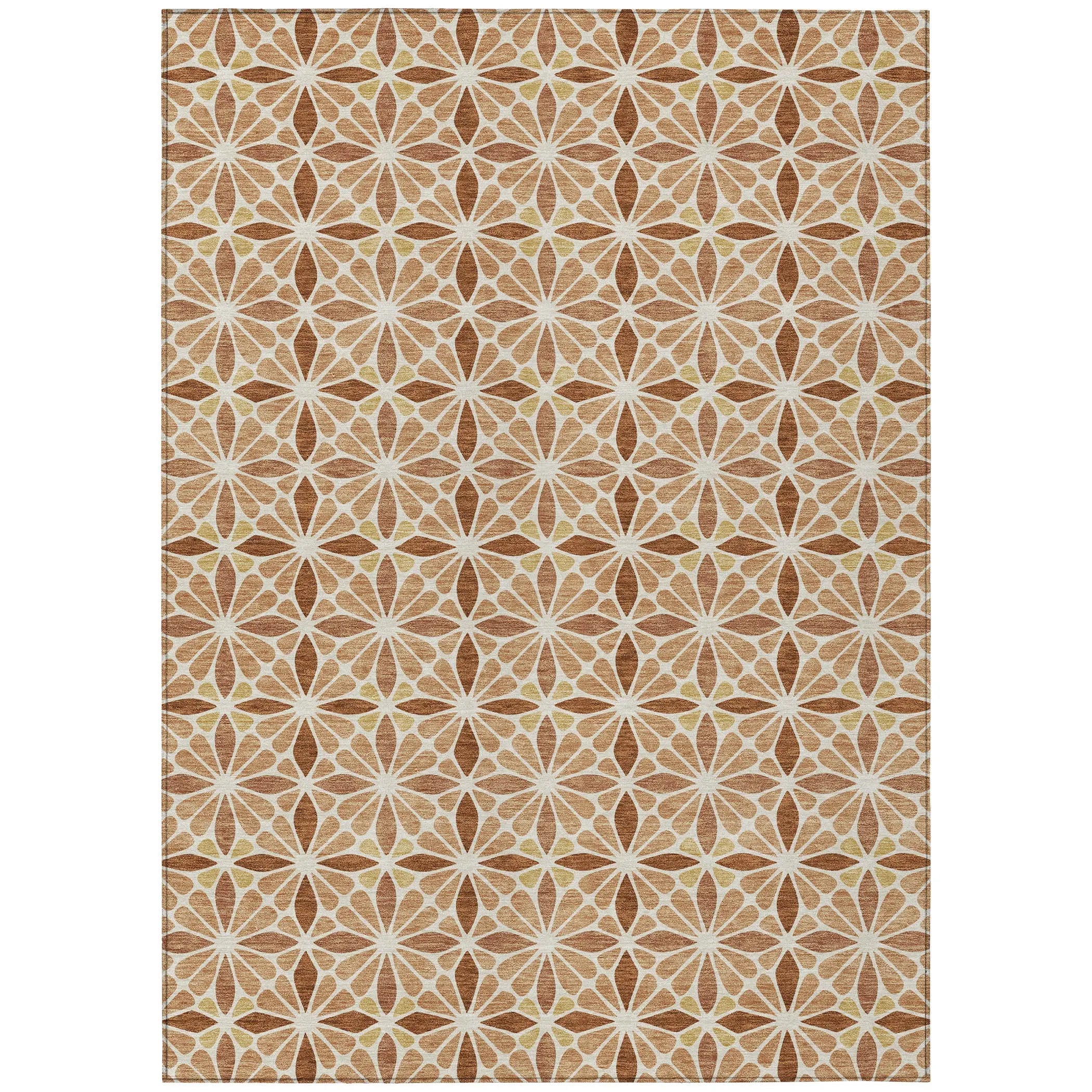 3' X 5' Copper And Gold Geometric Washable Indoor Outdoor Area Rug Homeroots Outdoor