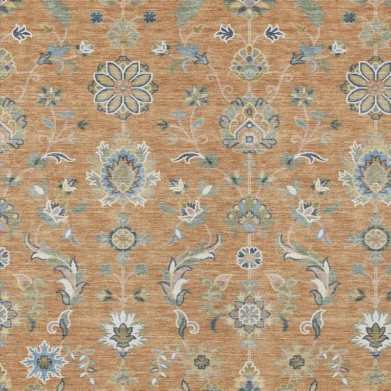 3' X 5' Copper And Green Abstract Washable Indoor Outdoor Area Rug Homeroots Outdoor