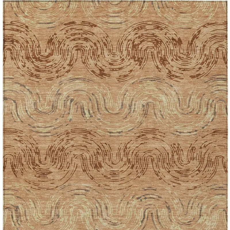 3' X 5' Copper And Orange Abstract Washable Indoor Outdoor Area Rug Homeroots Outdoor