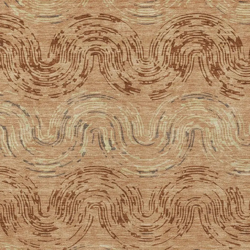 3' X 5' Copper And Orange Abstract Washable Indoor Outdoor Area Rug Homeroots Outdoor