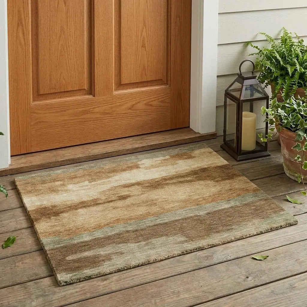 3' X 5' Copper And Orange Abstract Washable Indoor Outdoor Area Rug Homeroots Outdoor