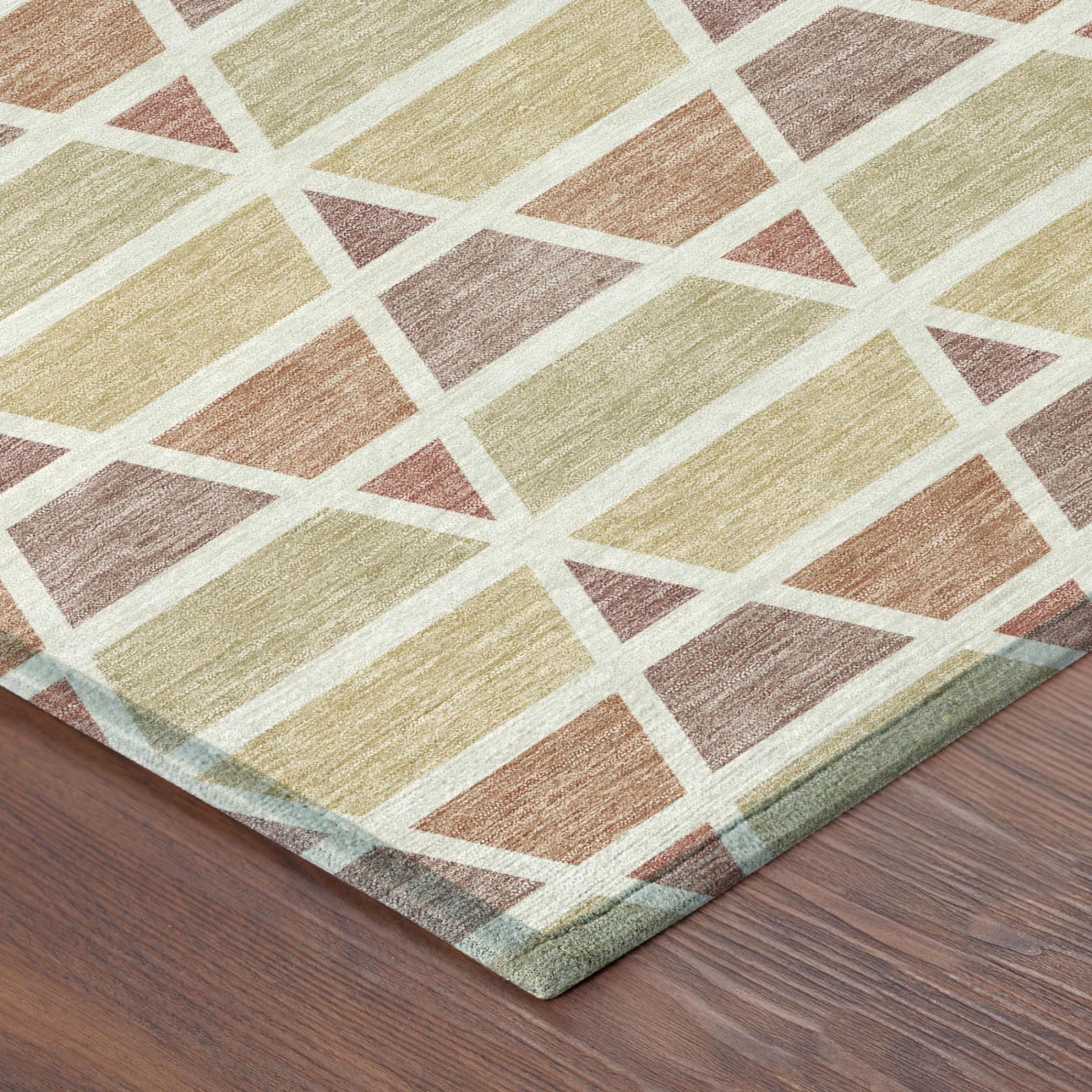3' X 5' Copper And Orange Geometric Washable Indoor Outdoor Area Rug Homeroots Outdoor