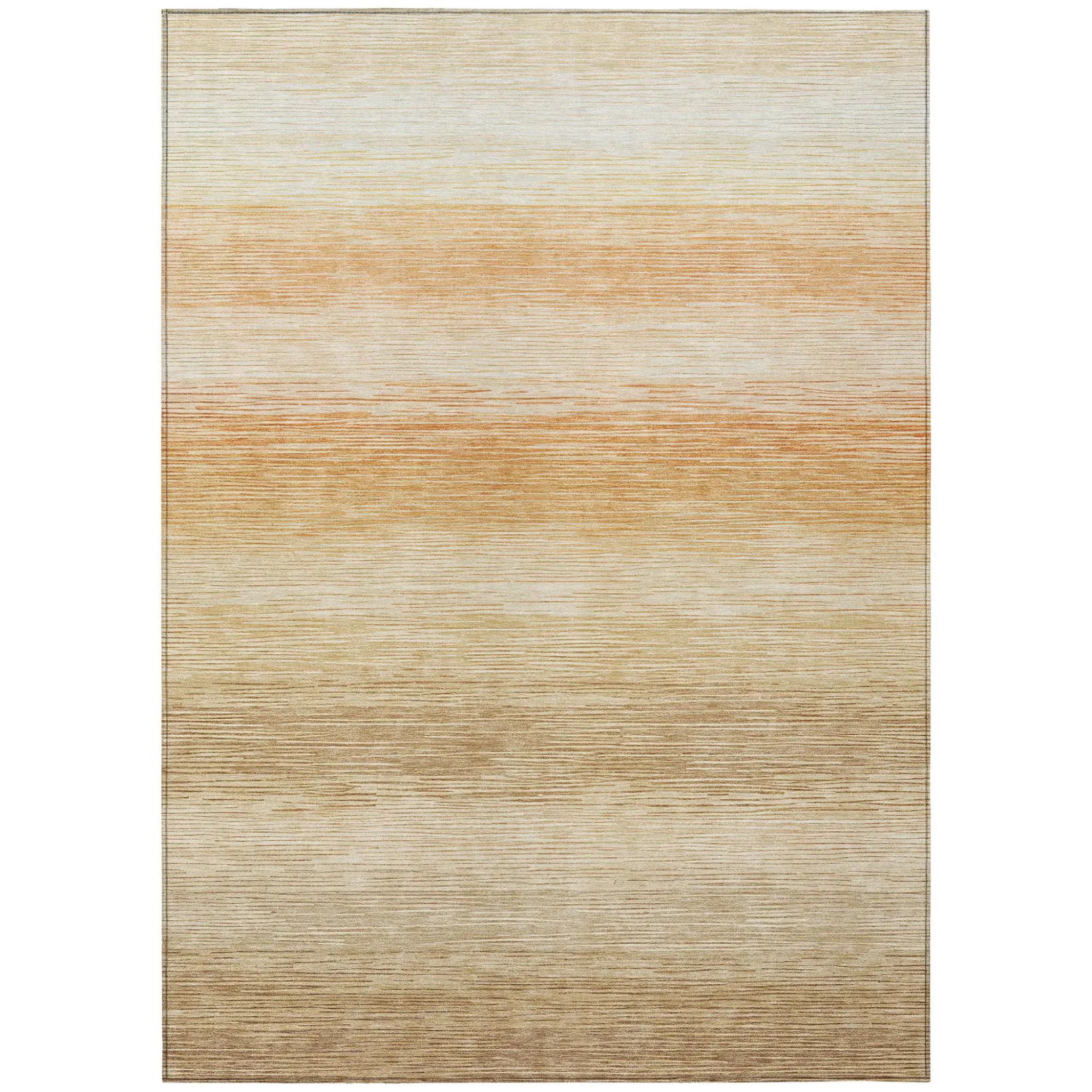 3' X 5' Copper And Orange Striped Washable Indoor Outdoor Area Rug Homeroots Outdoor