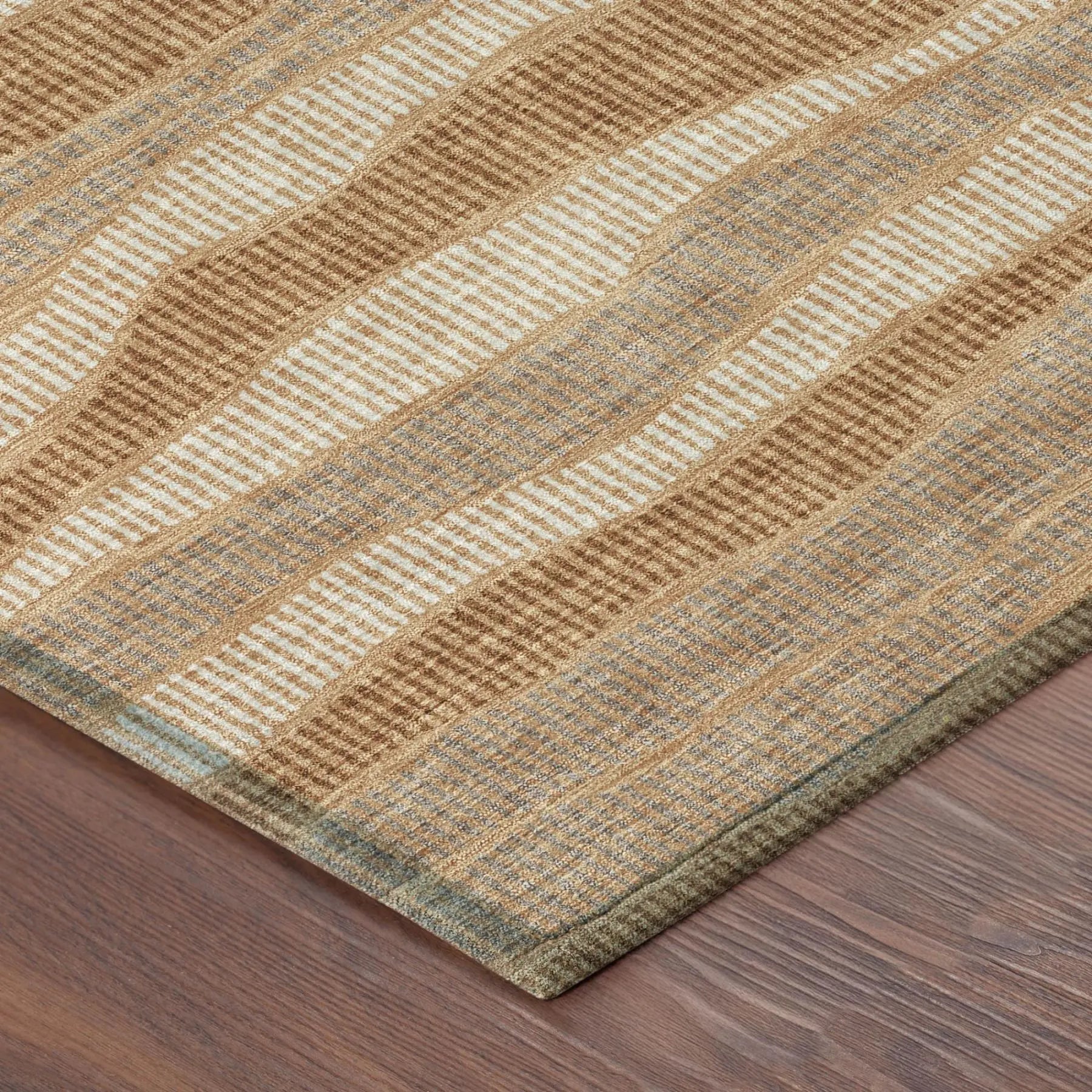 3' X 5' Copper And Orange Striped Washable Indoor Outdoor Area Rug Homeroots Outdoor
