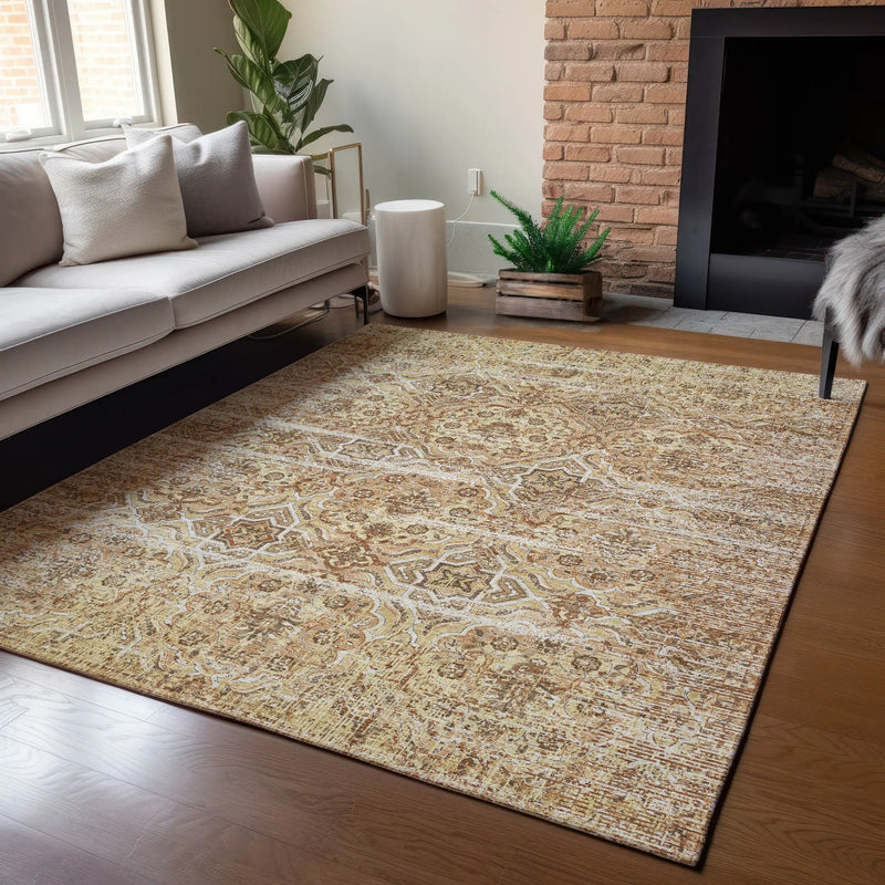 3' X 5' Copper And Purple Floral Washable Indoor Outdoor Area Rug Homeroots Outdoor