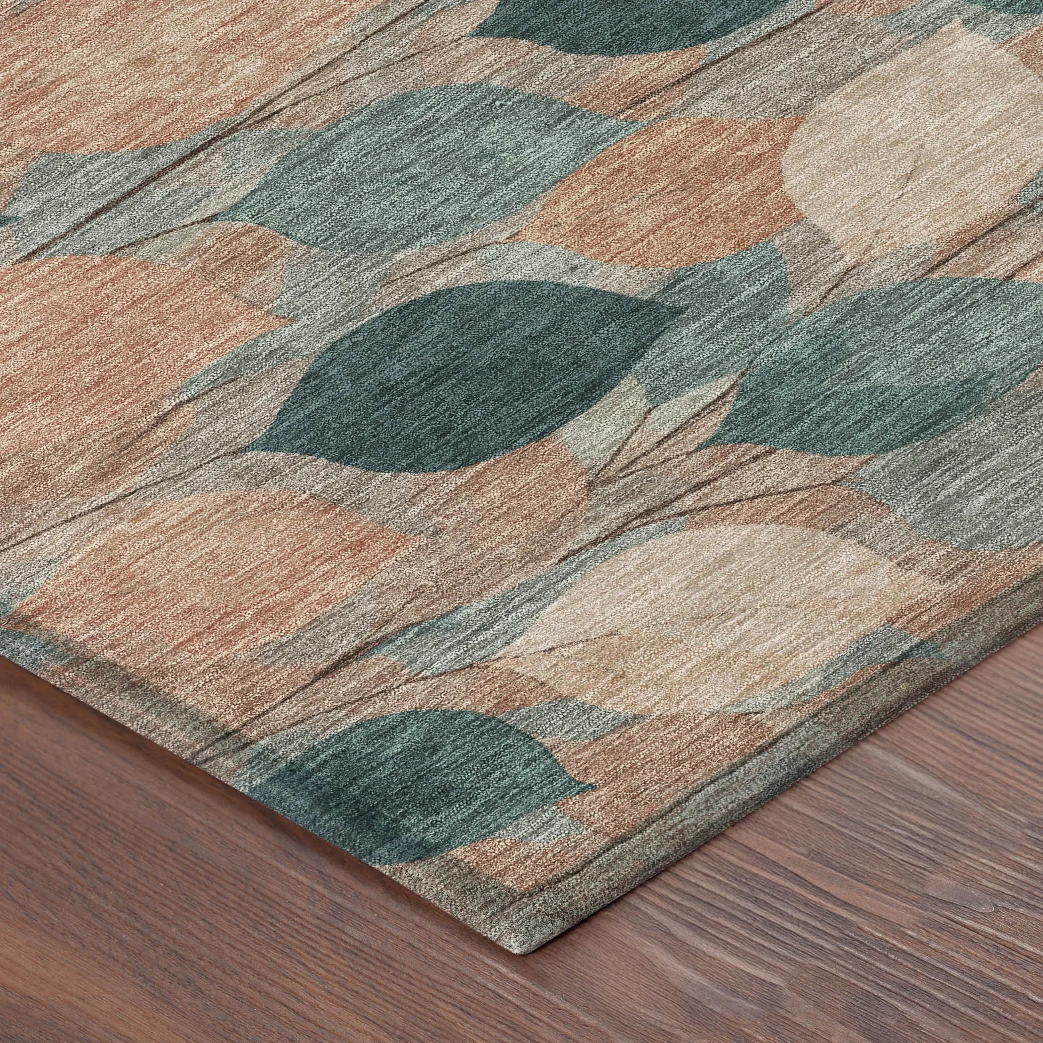 3' X 5' Copper And Salmon Floral Washable Indoor Outdoor Area Rug Homeroots Outdoor