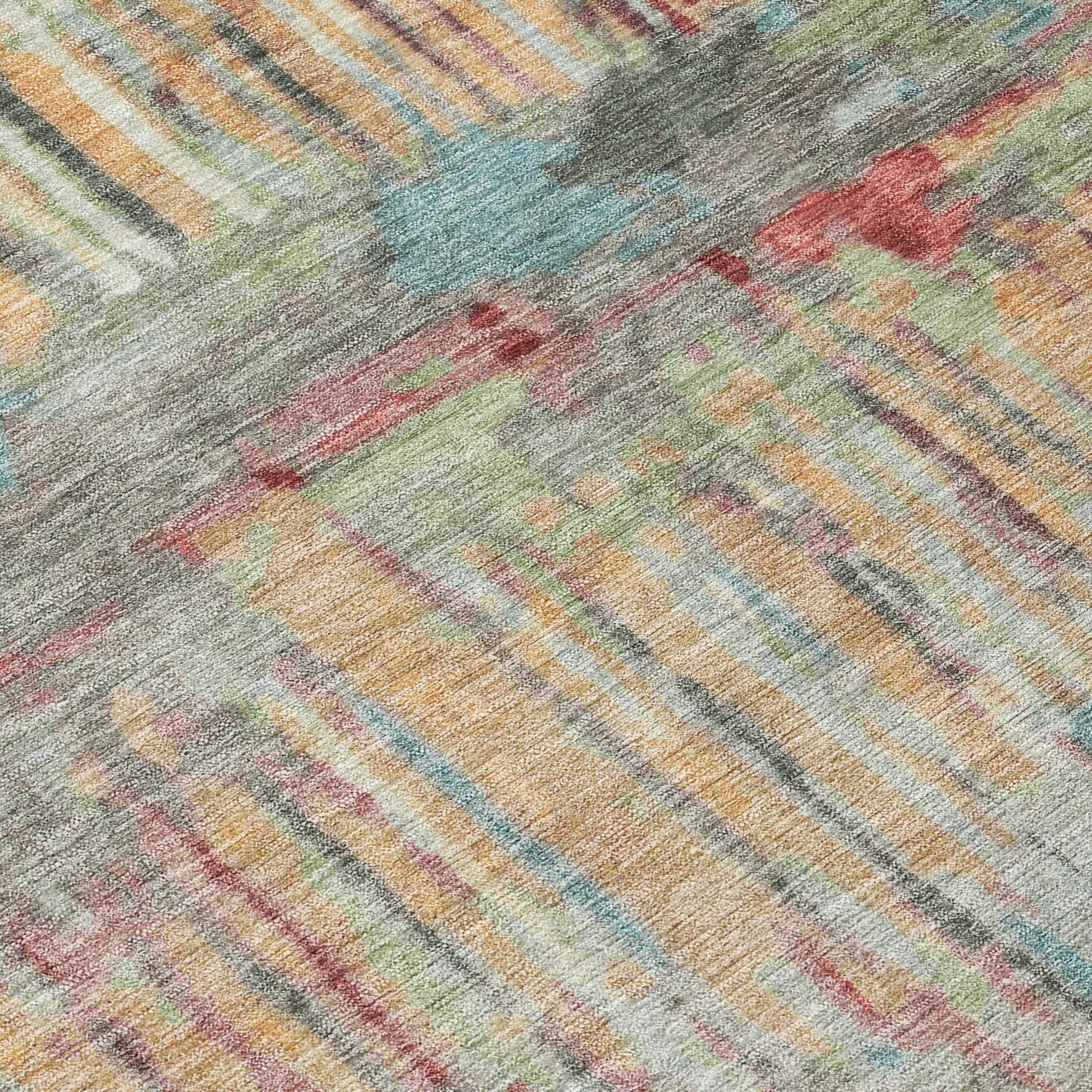 3' X 5' Coral And Sage Abstract Washable Indoor Outdoor Area Rug Homeroots Outdoor
