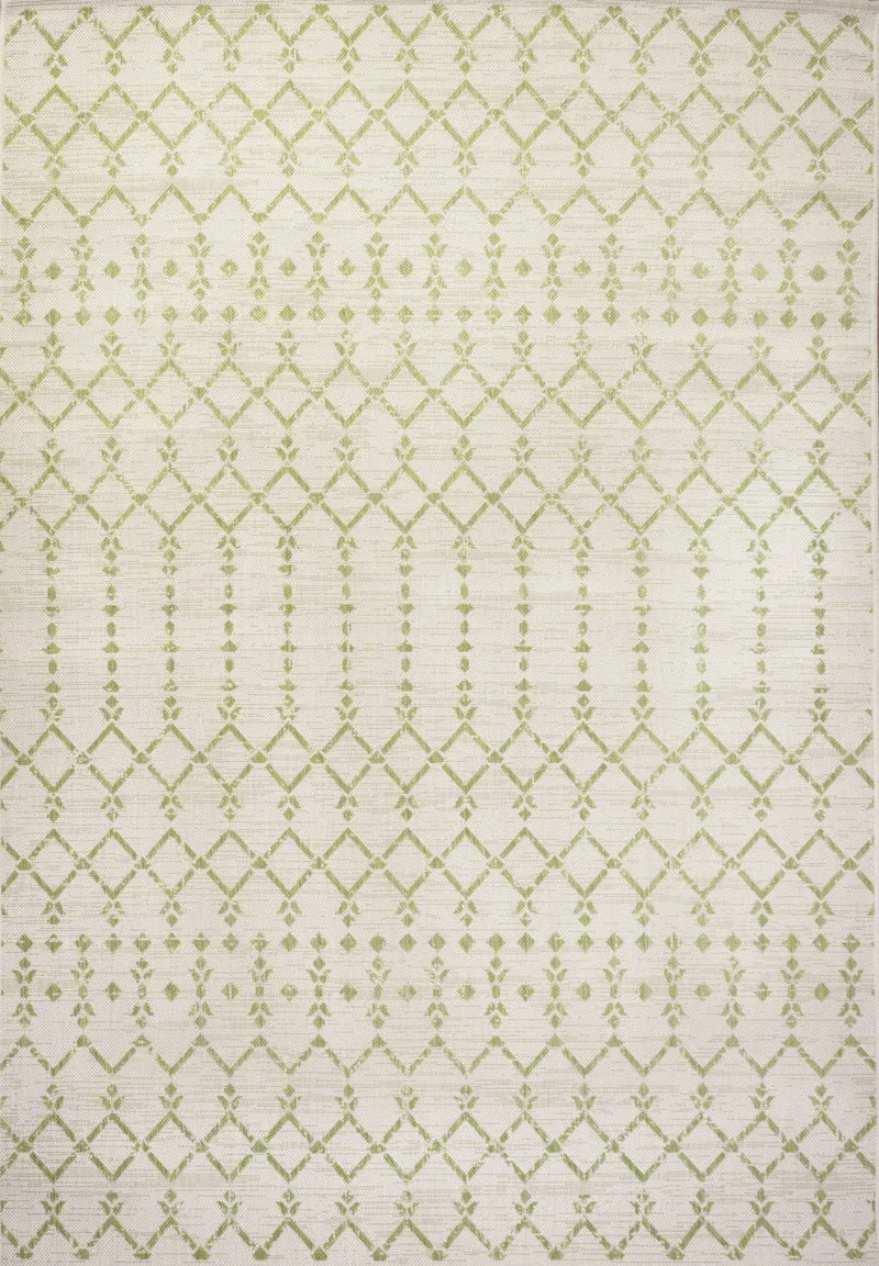 3' X 5' Cream And Green Trellis Indoor Outdoor Area Rug Homeroots Outdoor