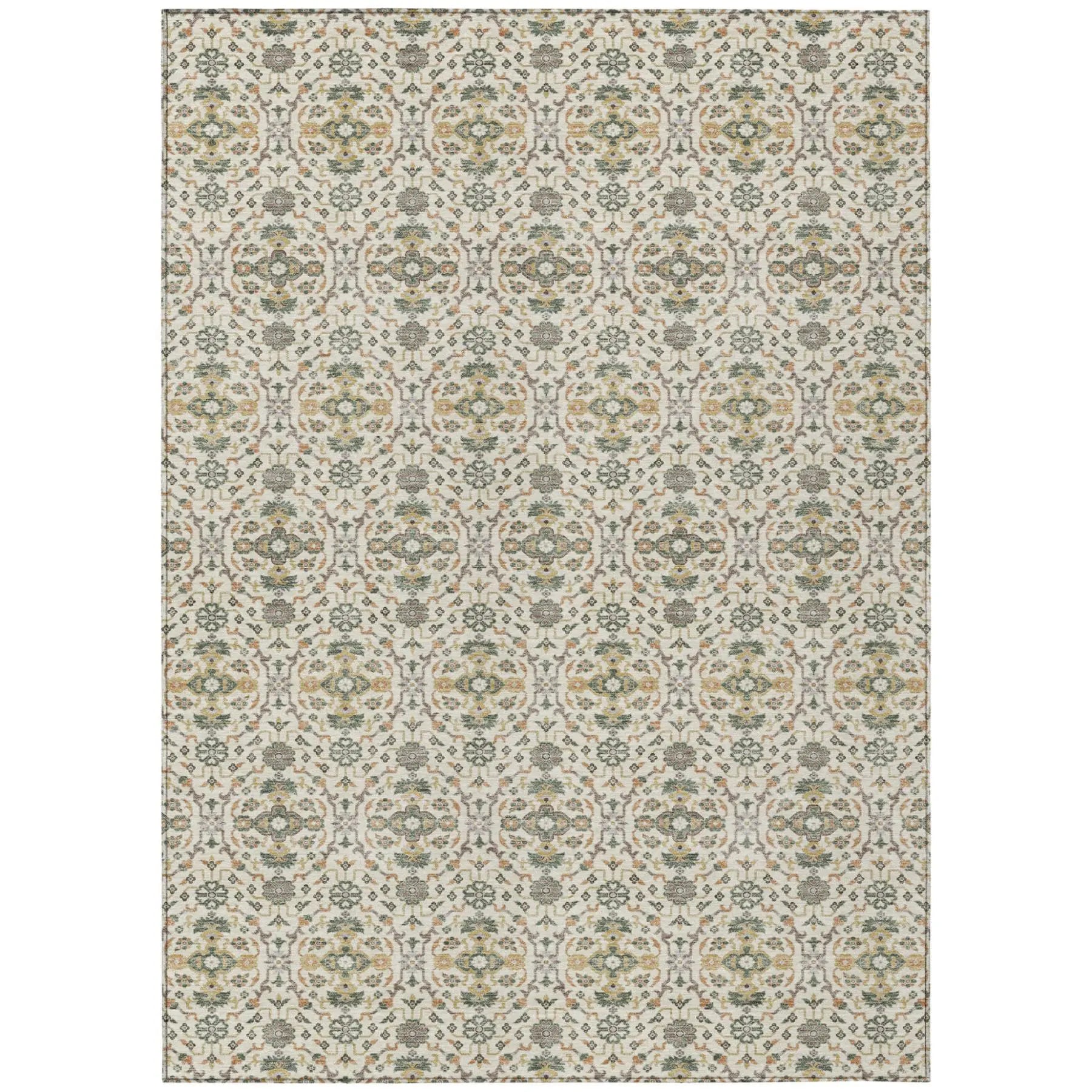 3' X 5' Cream And Ivory Oriental Washable Indoor Outdoor Area Rug Homeroots Outdoor