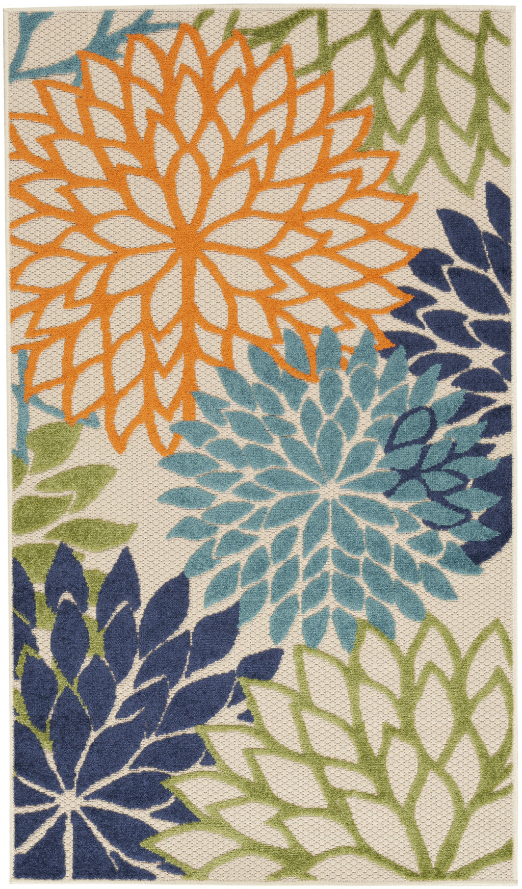 3' X 5' Cream Indoor Outdoor Area Rug - GreatEagleInc
