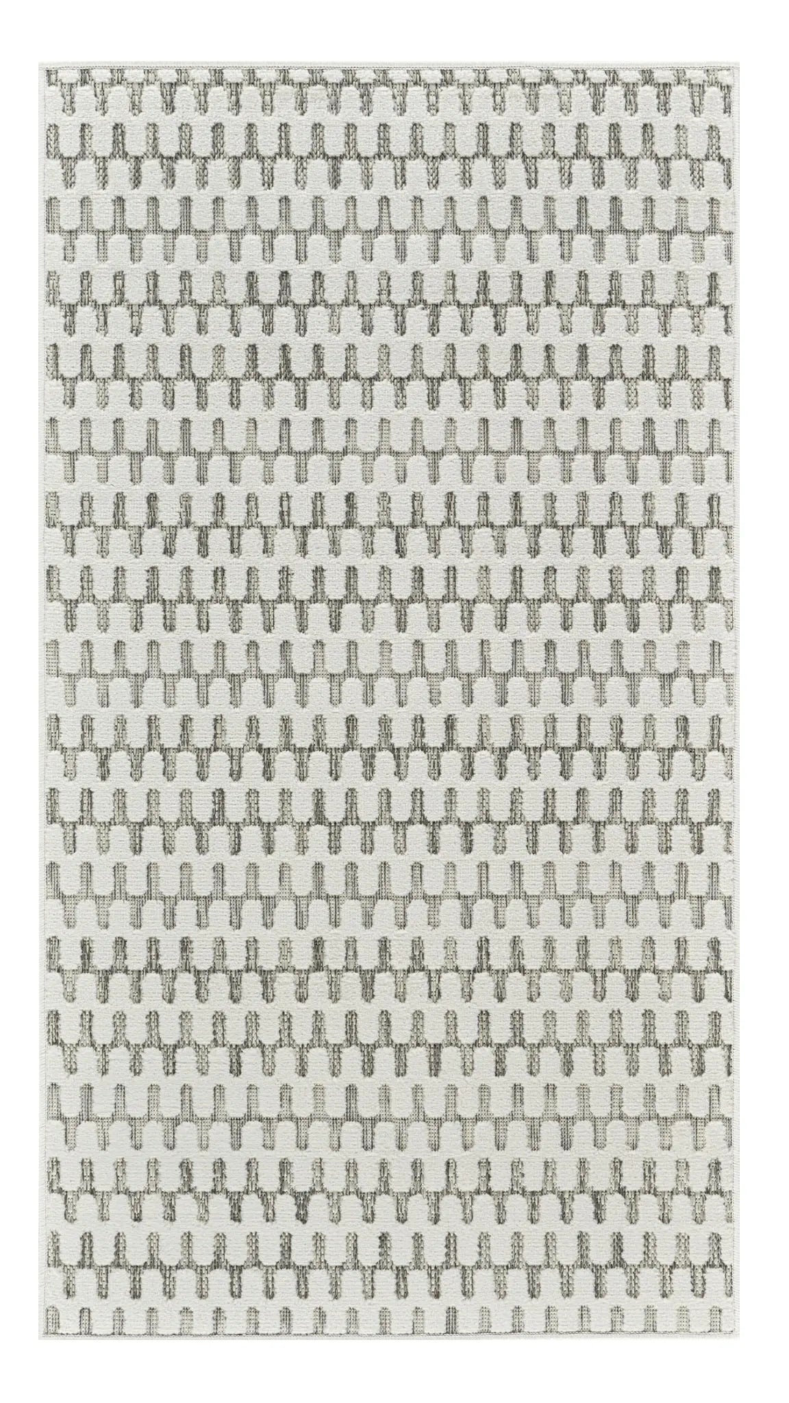 3' X 5' Cream and Beige Geometric Distressed Indoor Outdoor Area Rug Homeroots Outdoor