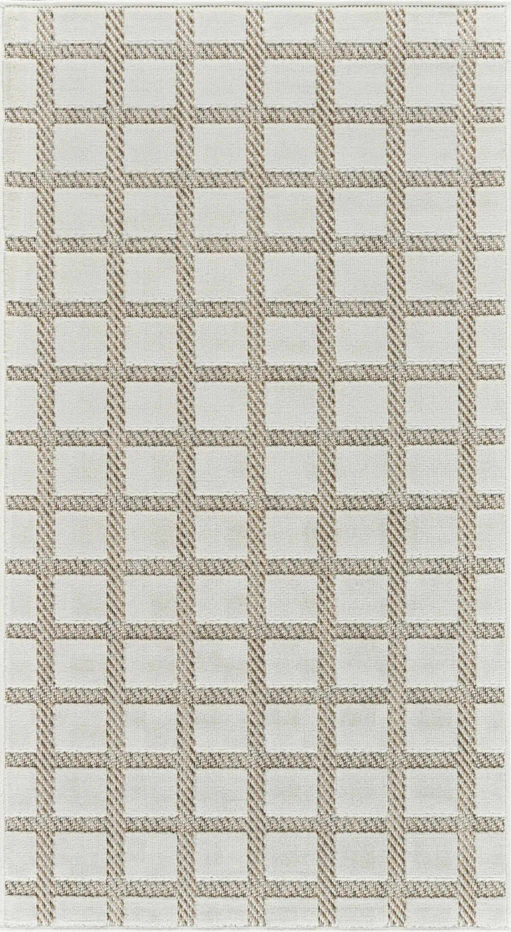 3' X 5' Cream and Beige Geometric Distressed Indoor Outdoor Area Rug Homeroots Outdoor