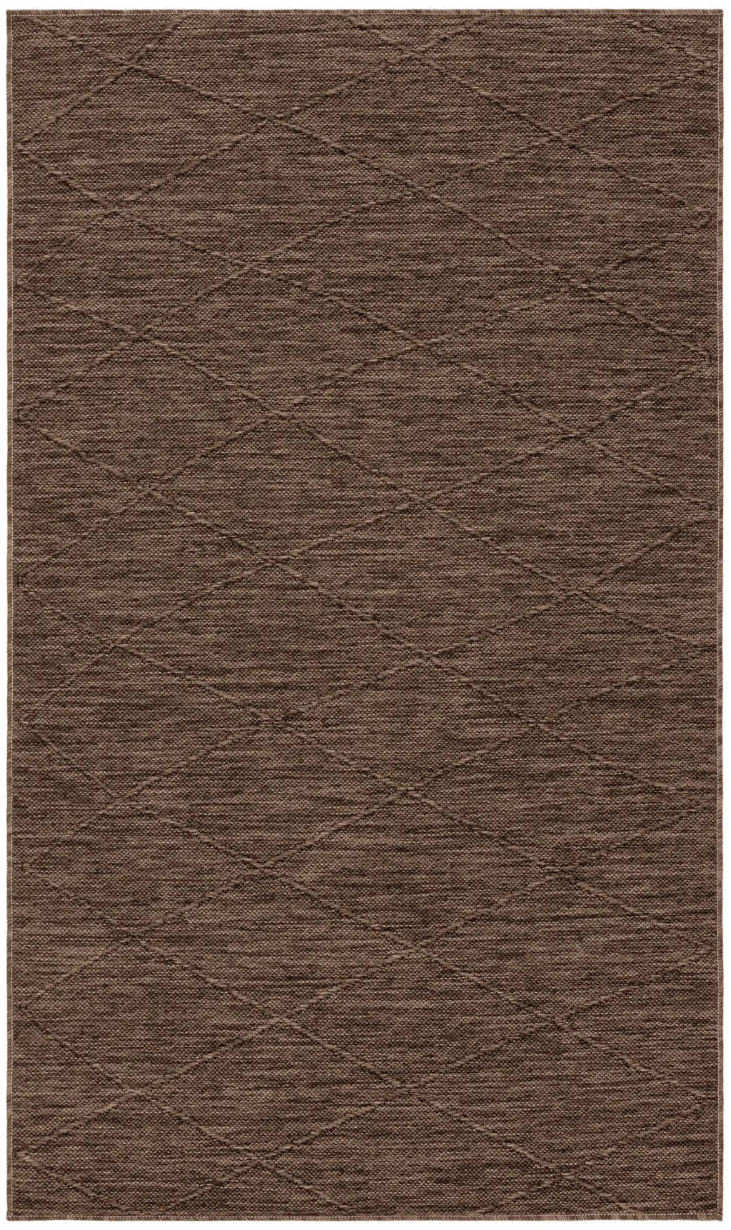 3' X 5' Dark Brown And Brown Geometric Indoor Outdoor Area Rug Homeroots Outdoor