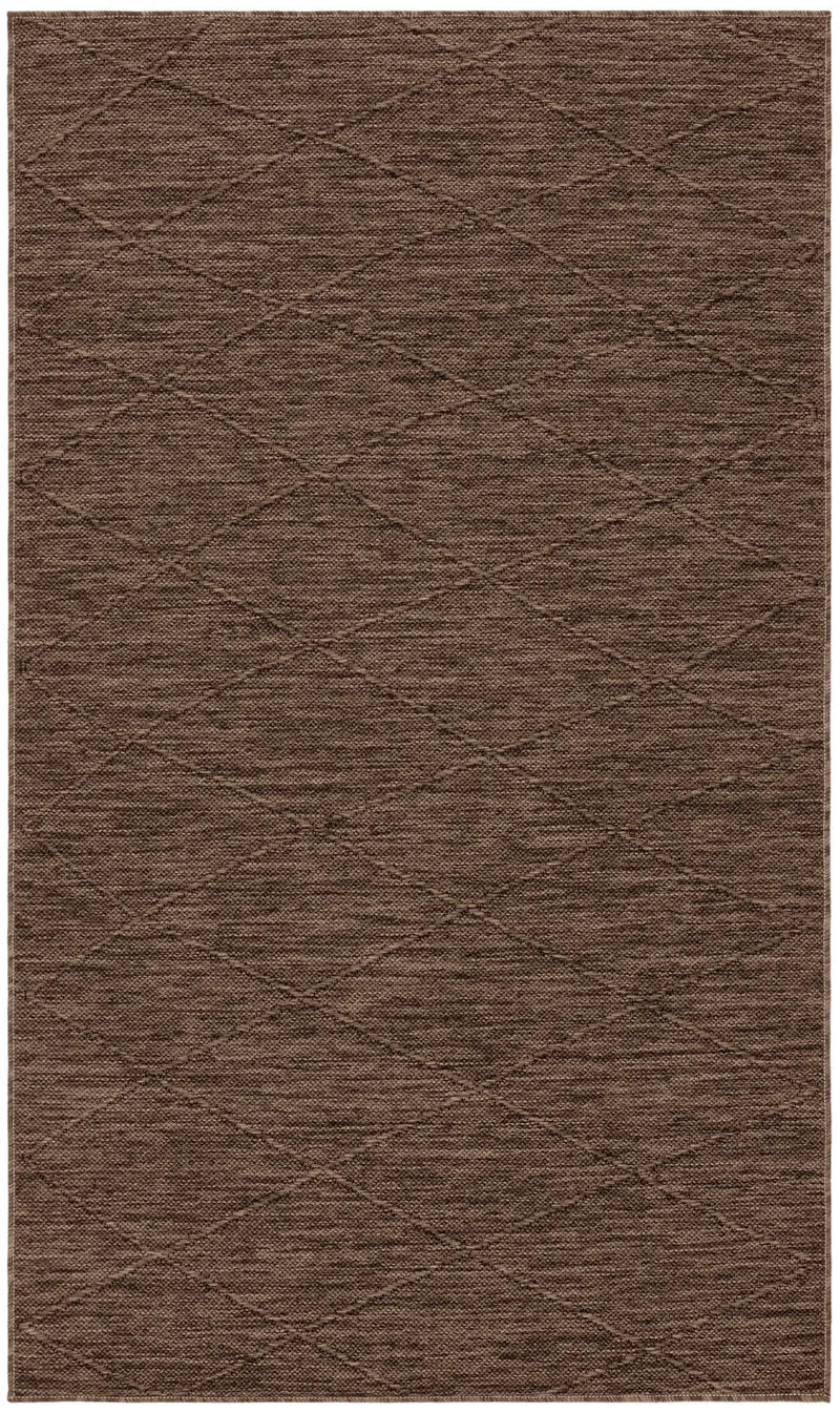 3' X 5' Dark Brown And Brown Geometric Indoor Outdoor Area Rug Homeroots Outdoor