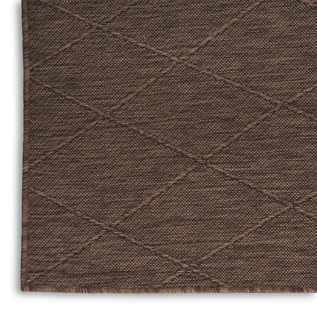 3' X 5' Dark Brown And Brown Geometric Indoor Outdoor Area Rug Homeroots Outdoor
