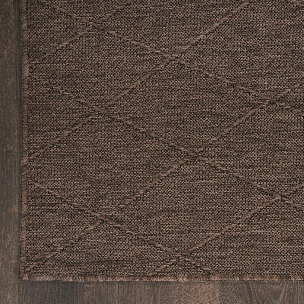 3' X 5' Dark Brown And Brown Geometric Indoor Outdoor Area Rug Homeroots Outdoor