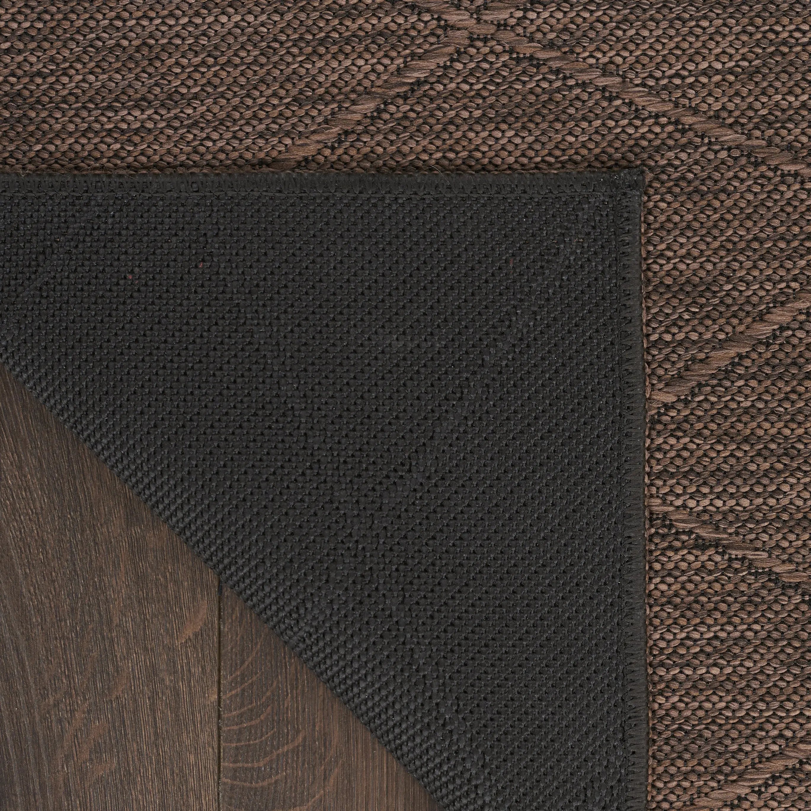 3' X 5' Dark Brown And Brown Geometric Indoor Outdoor Area Rug Homeroots Outdoor