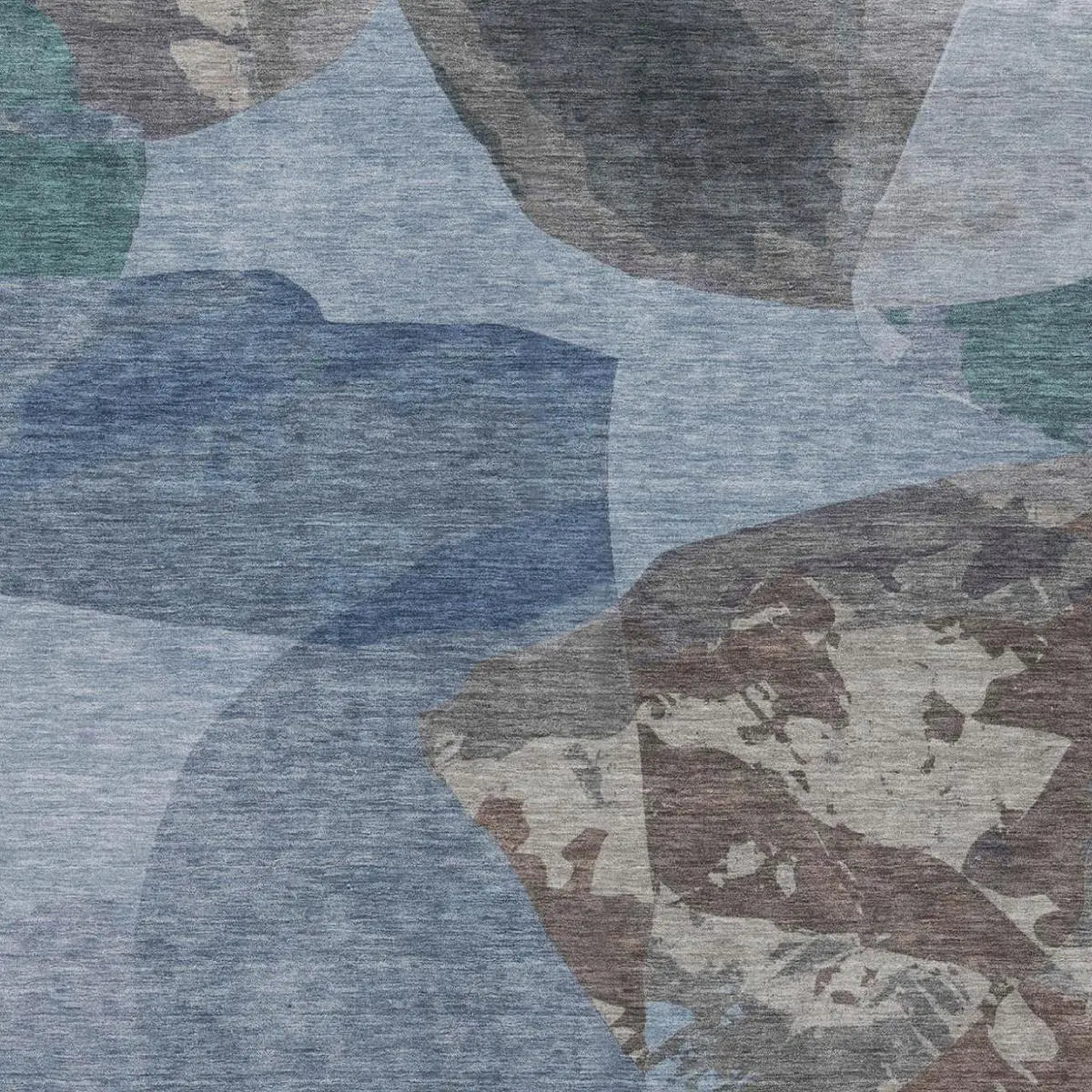 3' X 5' Denim Blue And Blue Abstract Washable Indoor Outdoor Area Rug Homeroots Outdoor