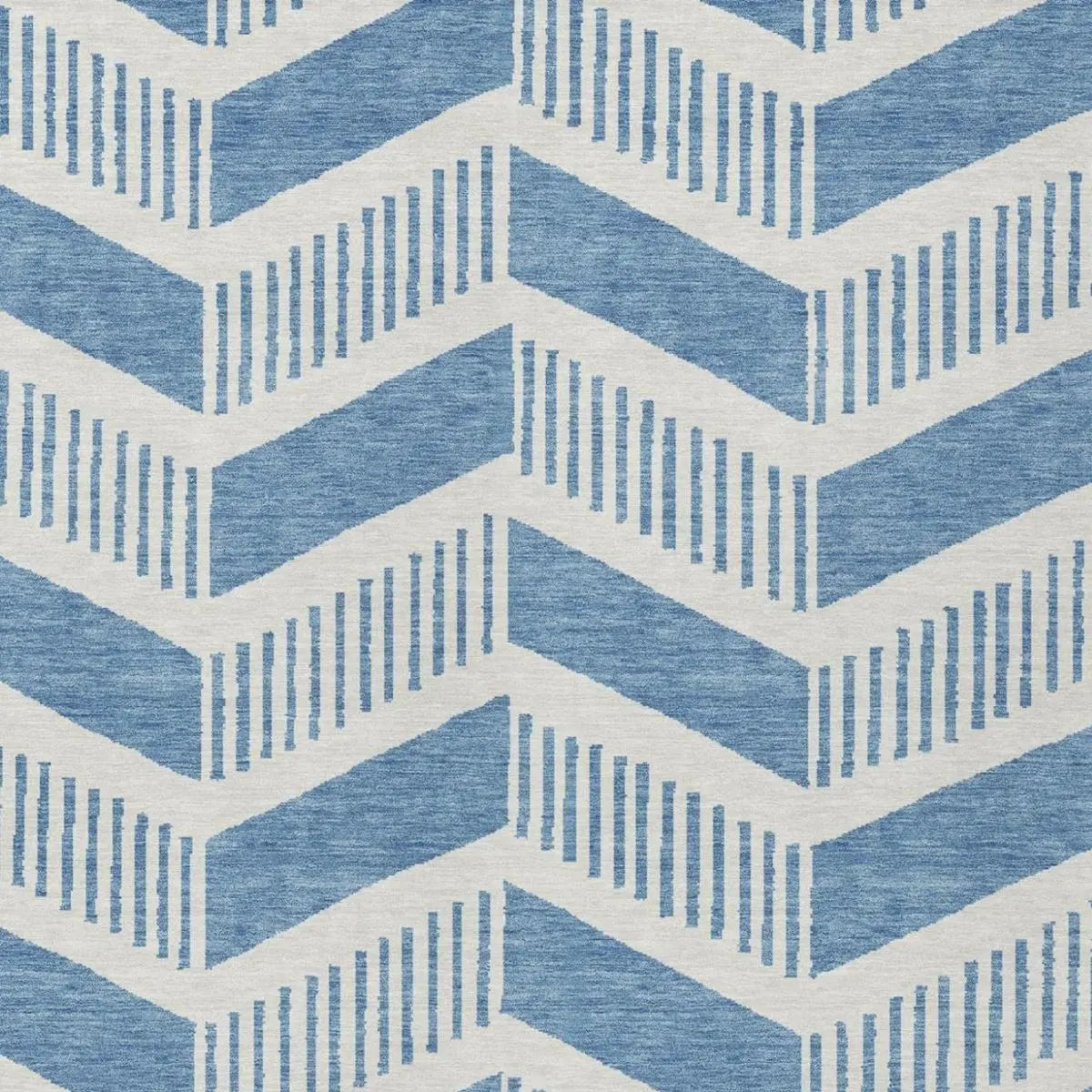 3' X 5' Denim Blue And Blue Geometric Washable Indoor Outdoor Area Rug Homeroots Outdoor