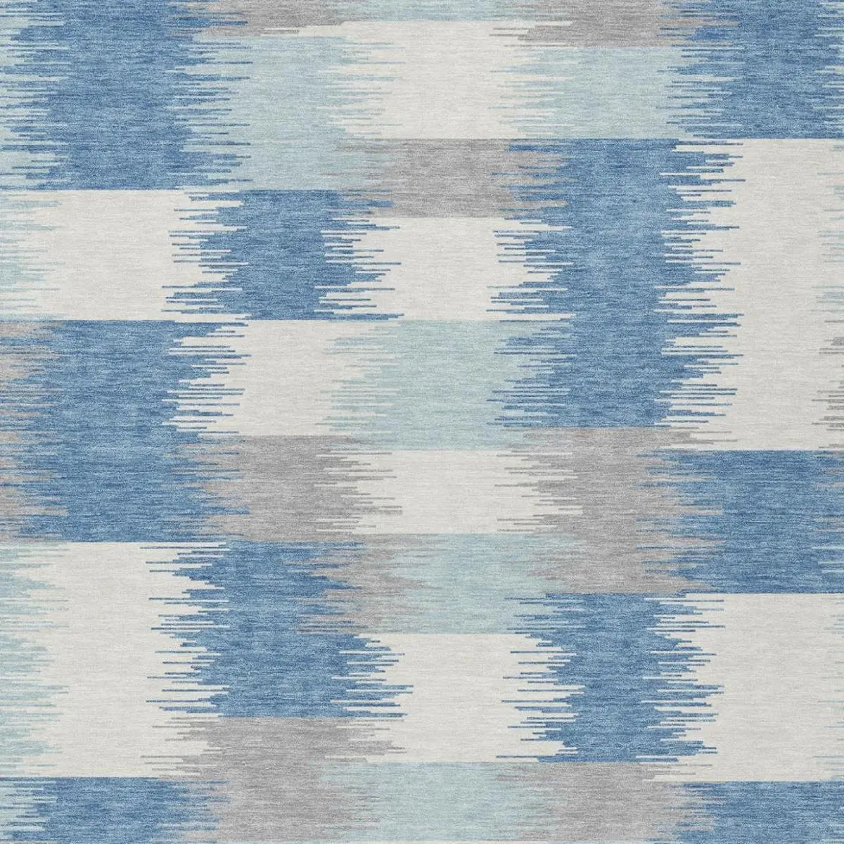 3' X 5' Denim Blue And Blue Geometric Washable Indoor Outdoor Area Rug Homeroots Outdoor