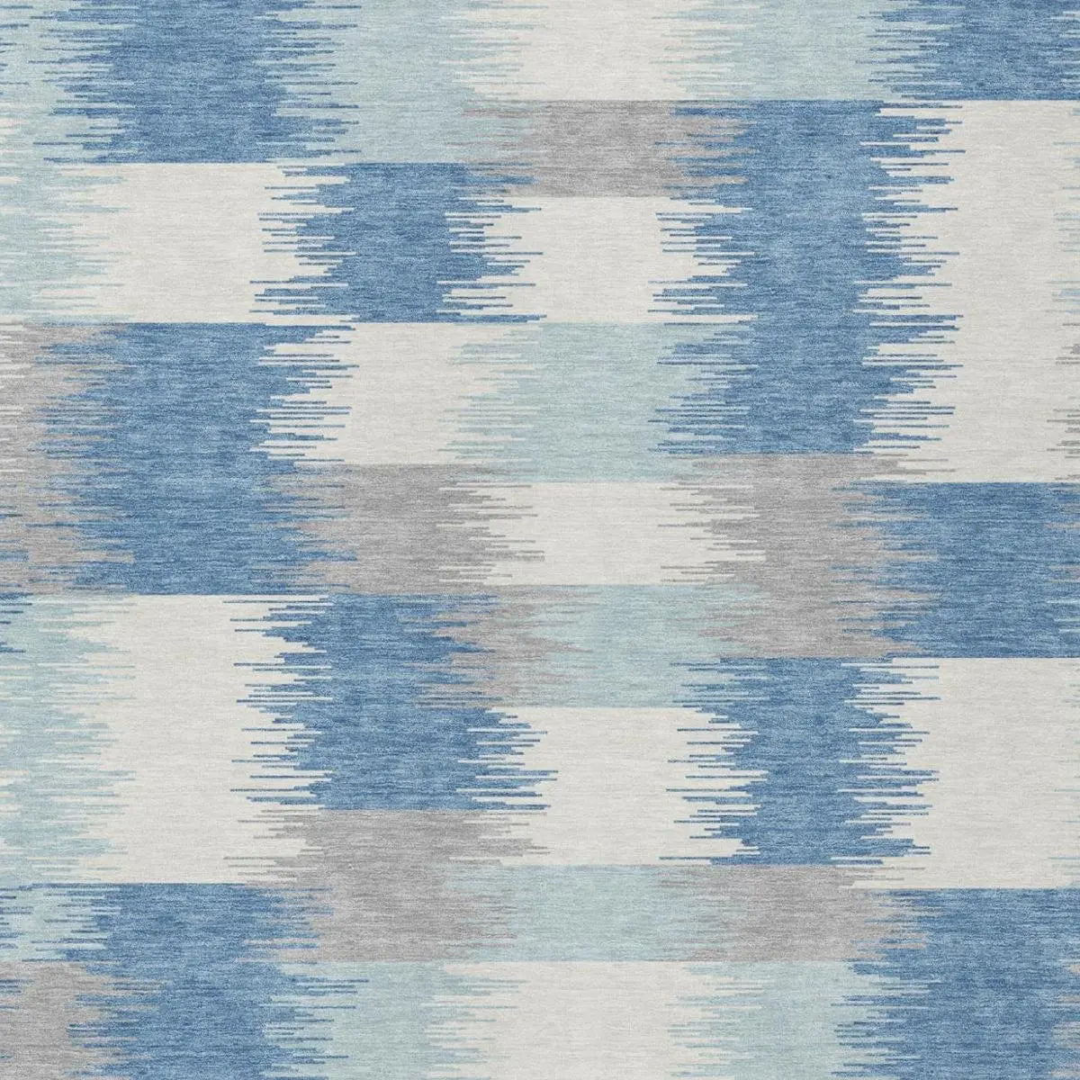 3' X 5' Denim Blue And Blue Geometric Washable Indoor Outdoor Area Rug Homeroots Outdoor