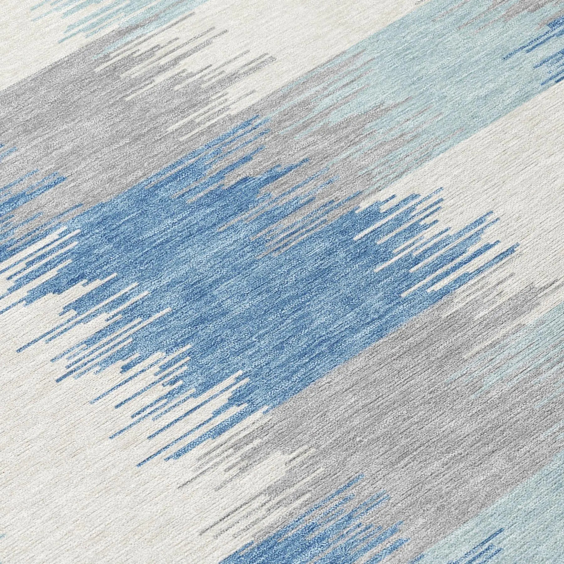 3' X 5' Denim Blue And Blue Geometric Washable Indoor Outdoor Area Rug Homeroots Outdoor