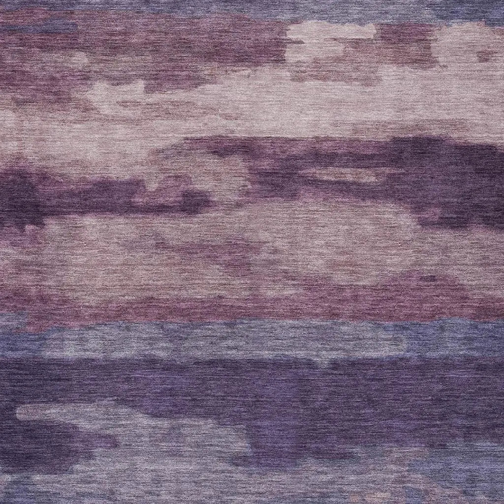3' X 5' Eggplant And Purple Abstract Washable Indoor Outdoor Area Rug Homeroots Outdoor