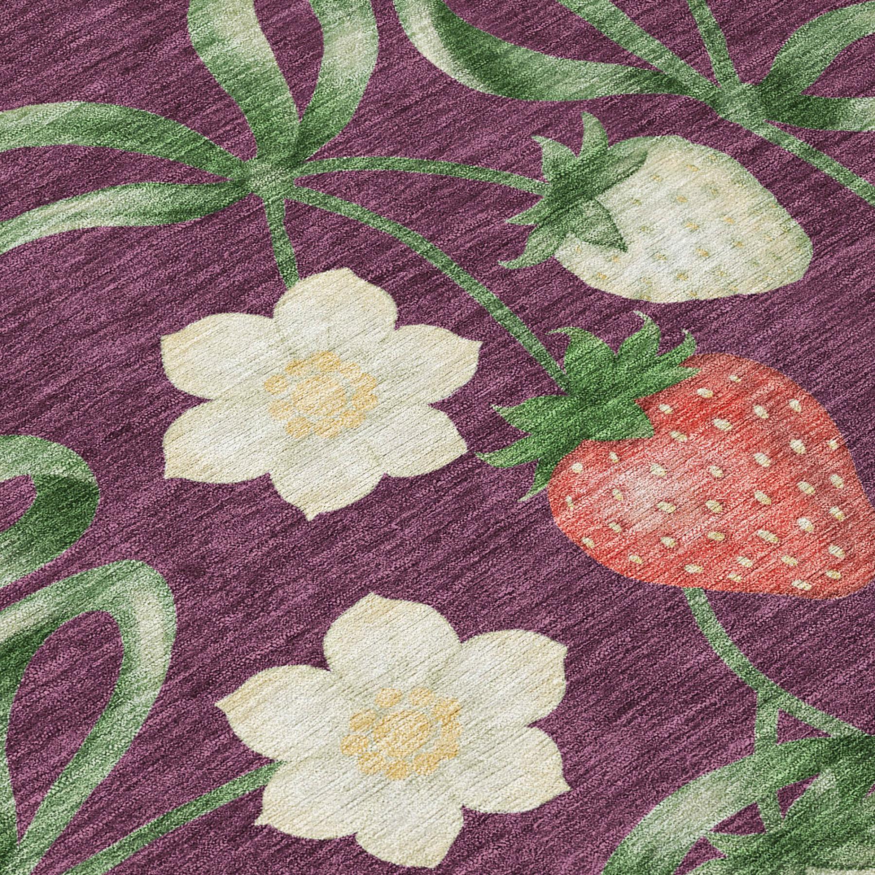 3' X 5' Eggplant And Purple Floral Washable Indoor Outdoor Area Rug Homeroots Outdoor