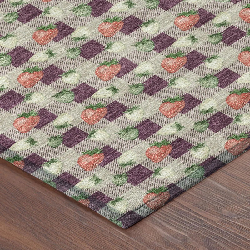 3' X 5' Eggplant And Purple Floral Washable Indoor Outdoor Area Rug Homeroots Outdoor