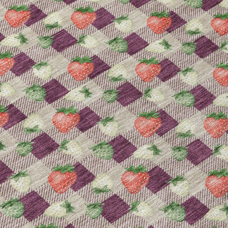 3' X 5' Eggplant And Purple Floral Washable Indoor Outdoor Area Rug Homeroots Outdoor