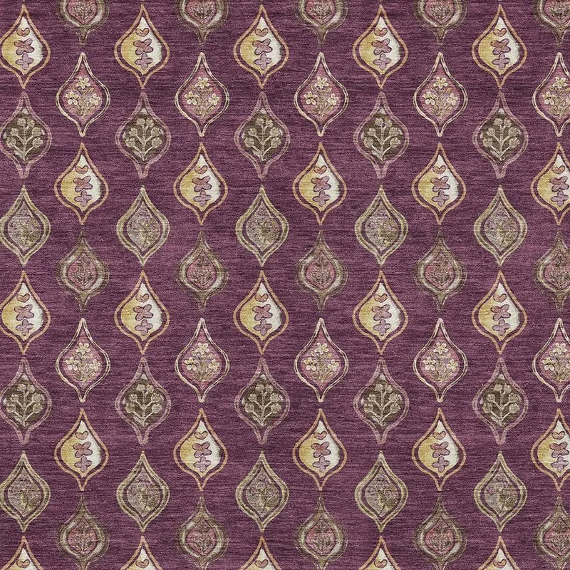 3' X 5' Eggplant And Purple Floral Washable Indoor Outdoor Area Rug Homeroots Outdoor