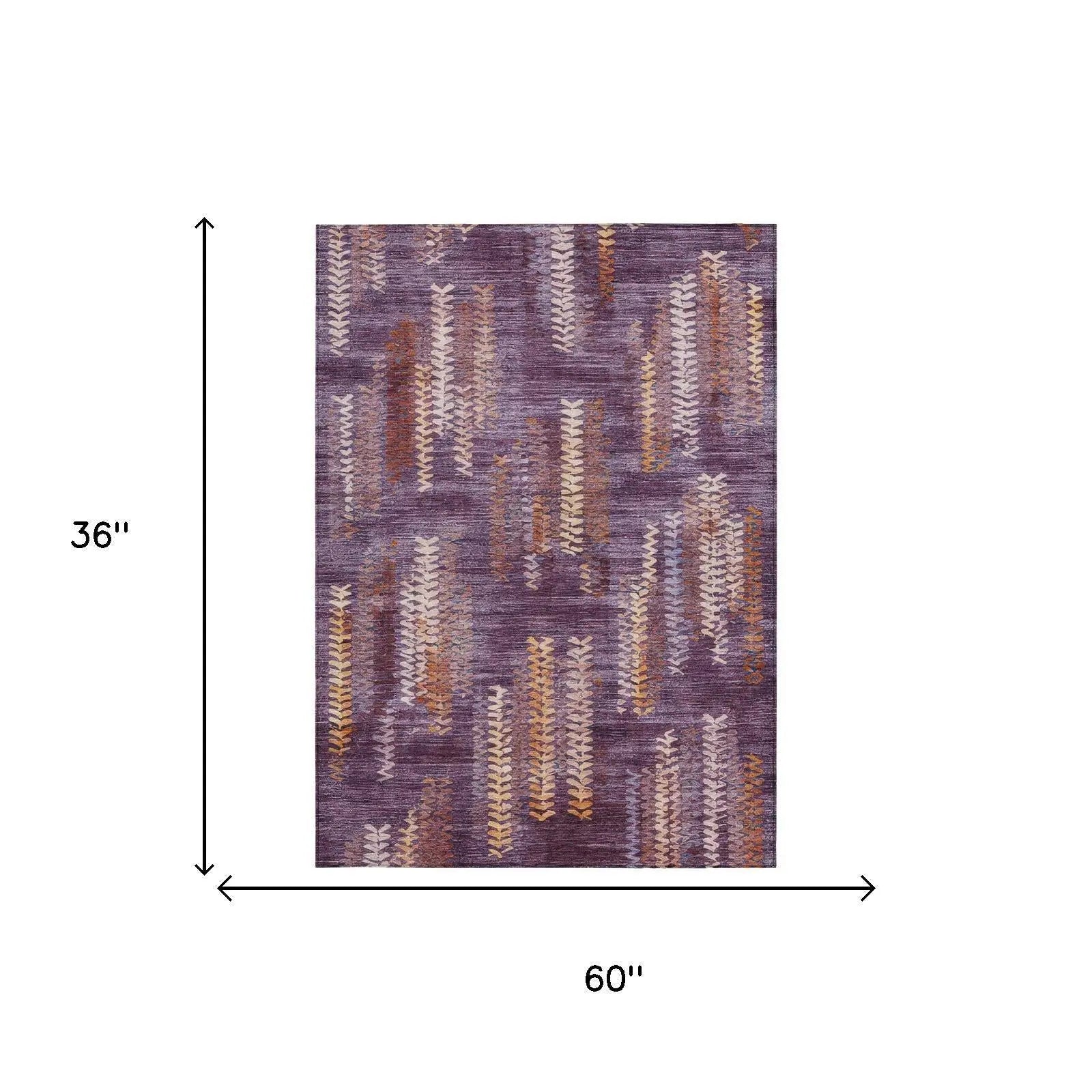 3' X 5' Eggplant And Purple Striped Washable Indoor Outdoor Area Rug Homeroots Outdoor