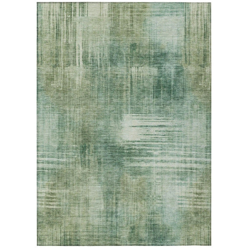 3' X 5' Fern Green And Green Abstract Washable Indoor Outdoor Area Rug Homeroots Outdoor