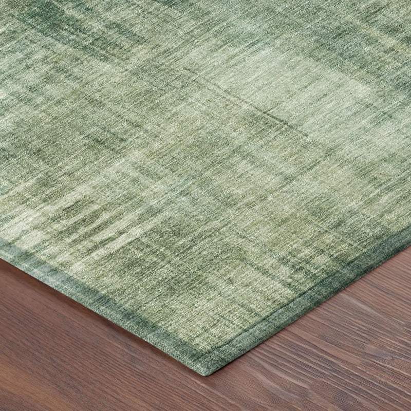 3' X 5' Fern Green And Green Abstract Washable Indoor Outdoor Area Rug Homeroots Outdoor