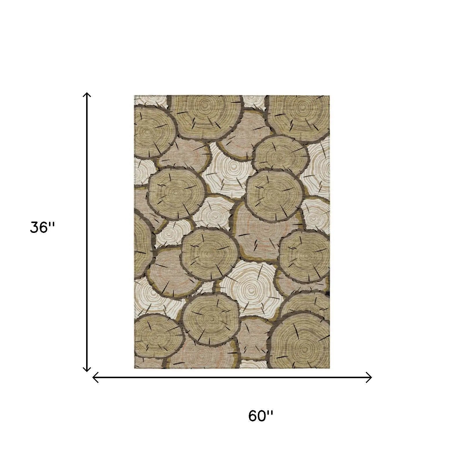 3' X 5' Gold And Beige Faux Bois Washable Indoor Outdoor Area Rug Homeroots Outdoor