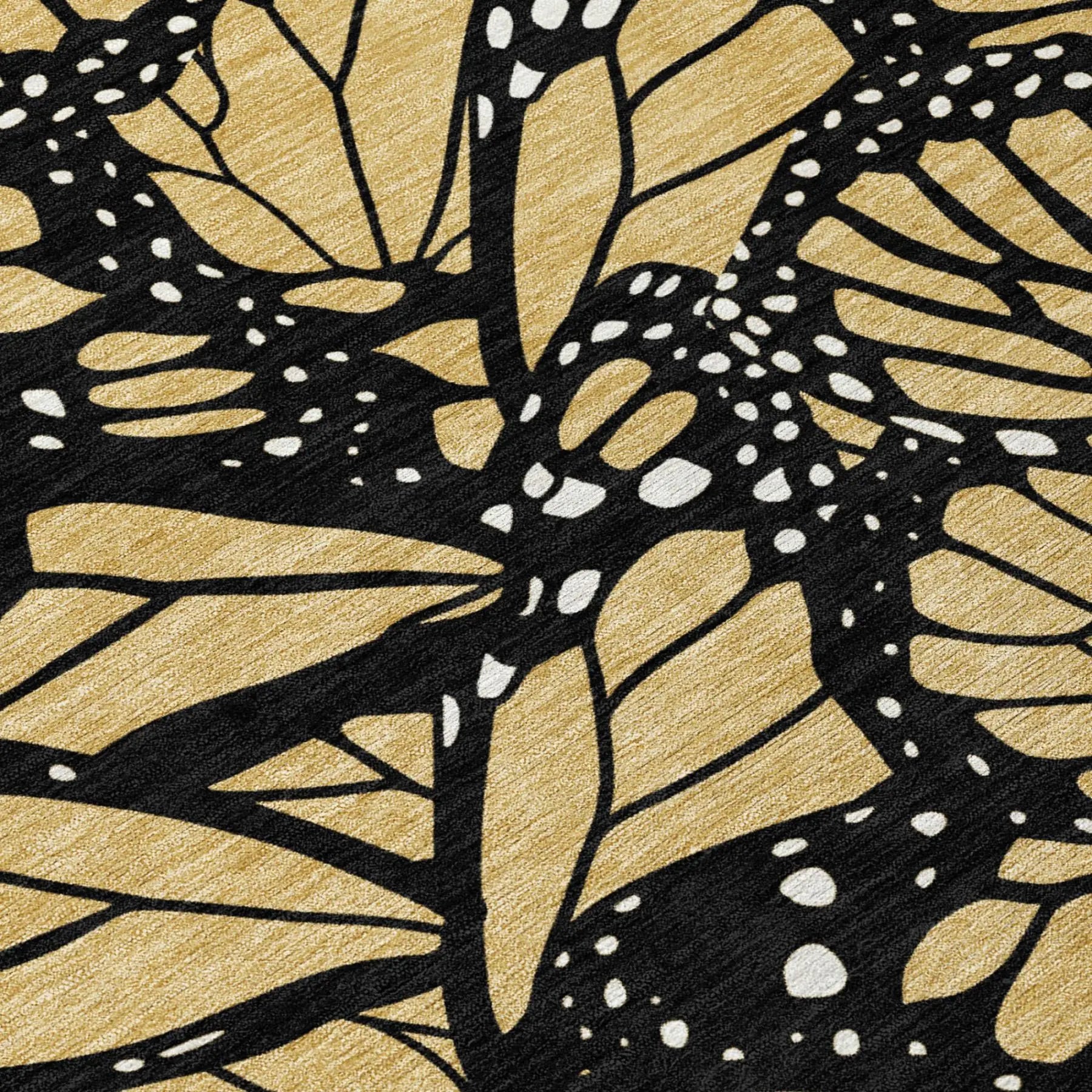 3' X 5' Gold And Black Animal Print Washable Indoor Outdoor Area Rug Homeroots Outdoor