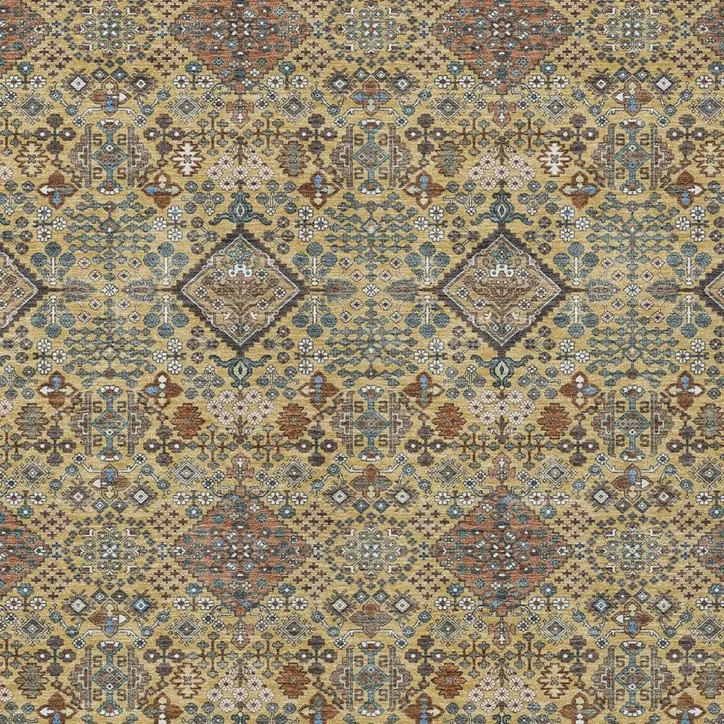 3' X 5' Gold And Copper Geometric Washable Indoor Outdoor Area Rug Homeroots Outdoor