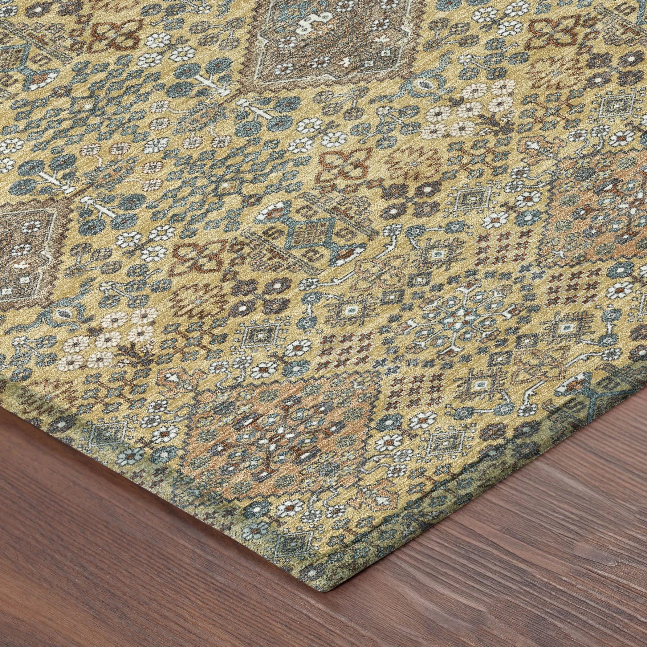 3' X 5' Gold And Copper Geometric Washable Indoor Outdoor Area Rug Homeroots Outdoor