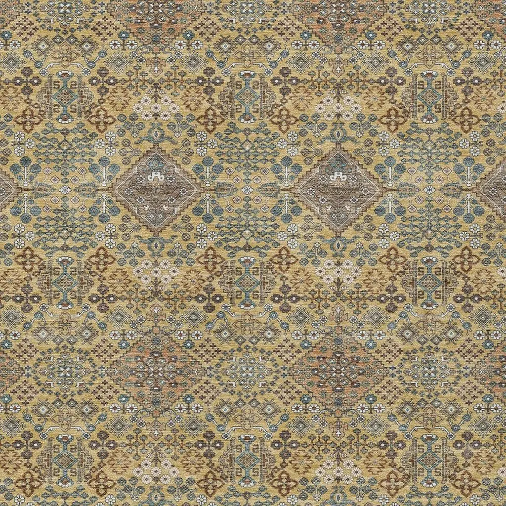 3' X 5' Gold And Copper Geometric Washable Indoor Outdoor Area Rug Homeroots Outdoor