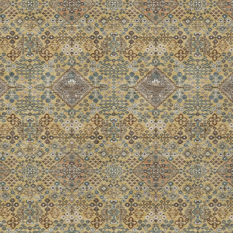 3' X 5' Gold And Copper Geometric Washable Indoor Outdoor Area Rug Homeroots Outdoor