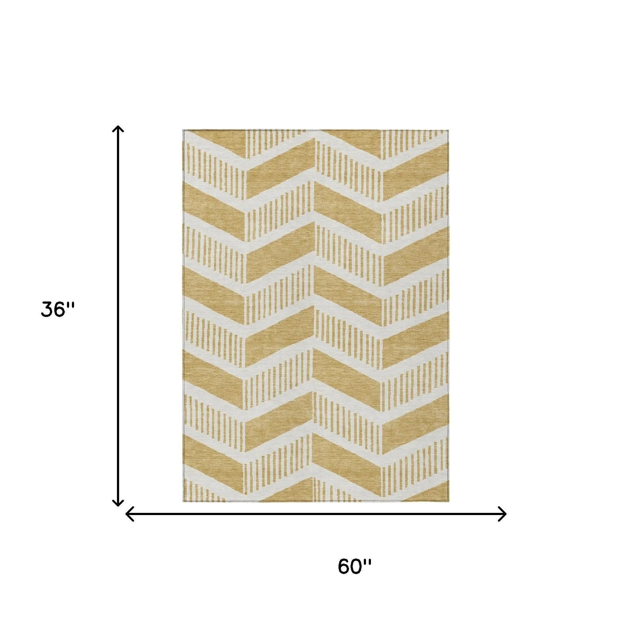 3' X 5' Gold And Linen Geometric Washable Indoor Outdoor Area Rug Homeroots Outdoor
