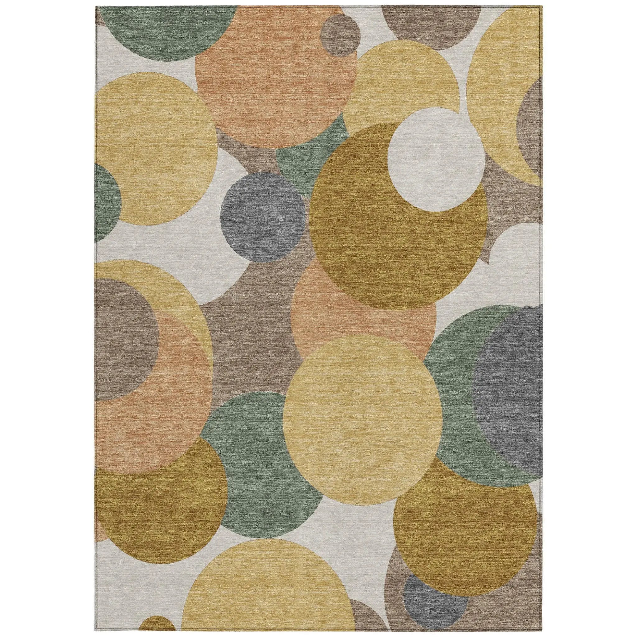 3' X 5' Gold And Walnut Geometric Washable Indoor Outdoor Area Rug Homeroots Outdoor