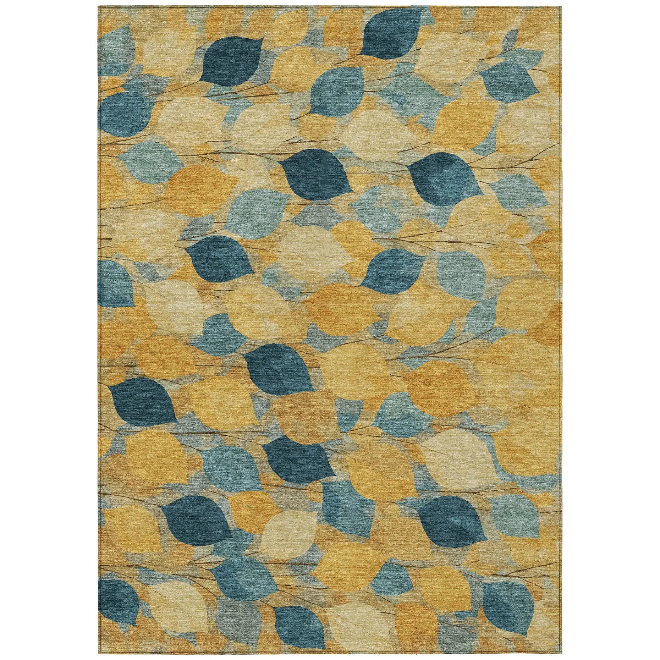 3' X 5' Gold And Wheat Floral Washable Indoor Outdoor Area Rug Homeroots Outdoor