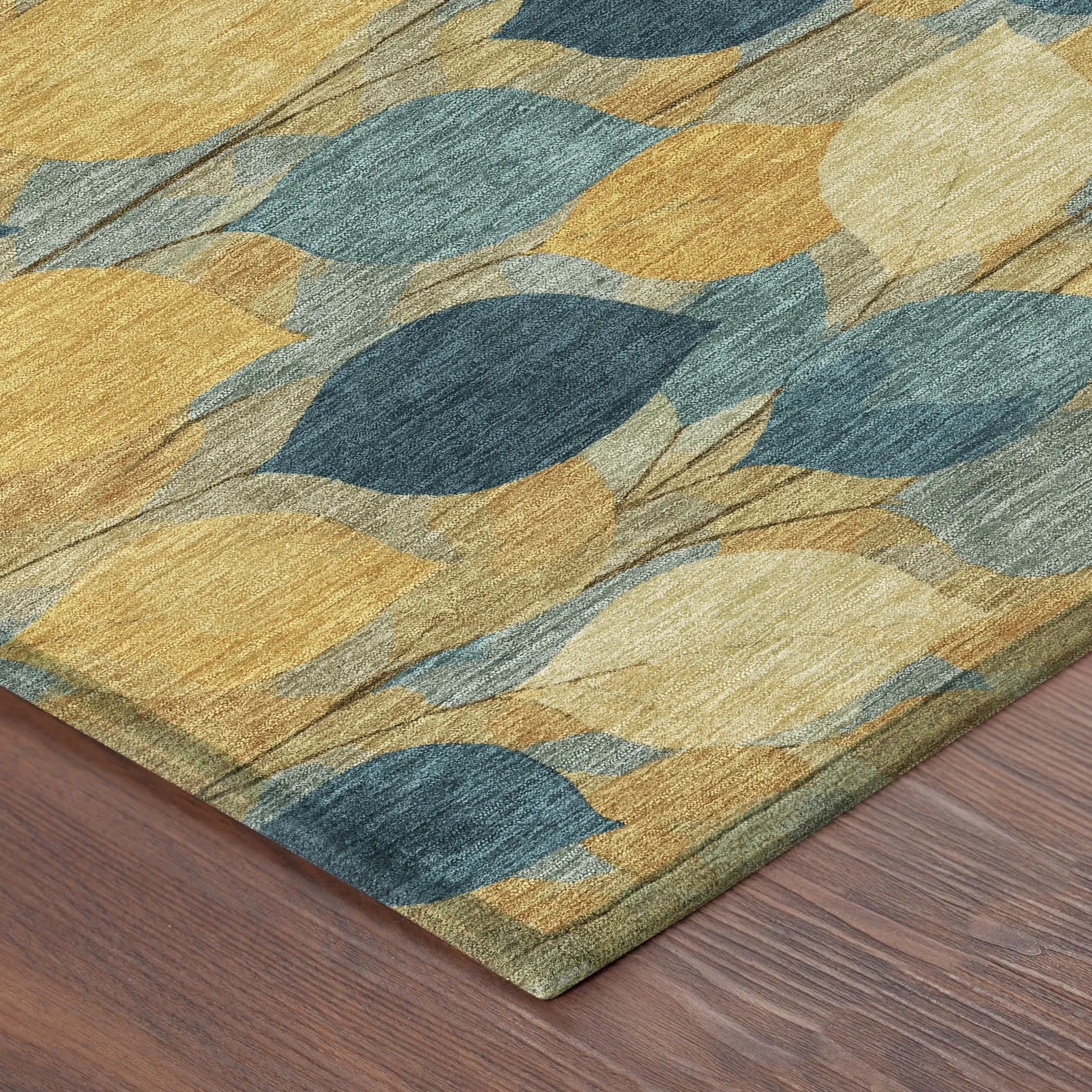 3' X 5' Gold And Wheat Floral Washable Indoor Outdoor Area Rug Homeroots Outdoor