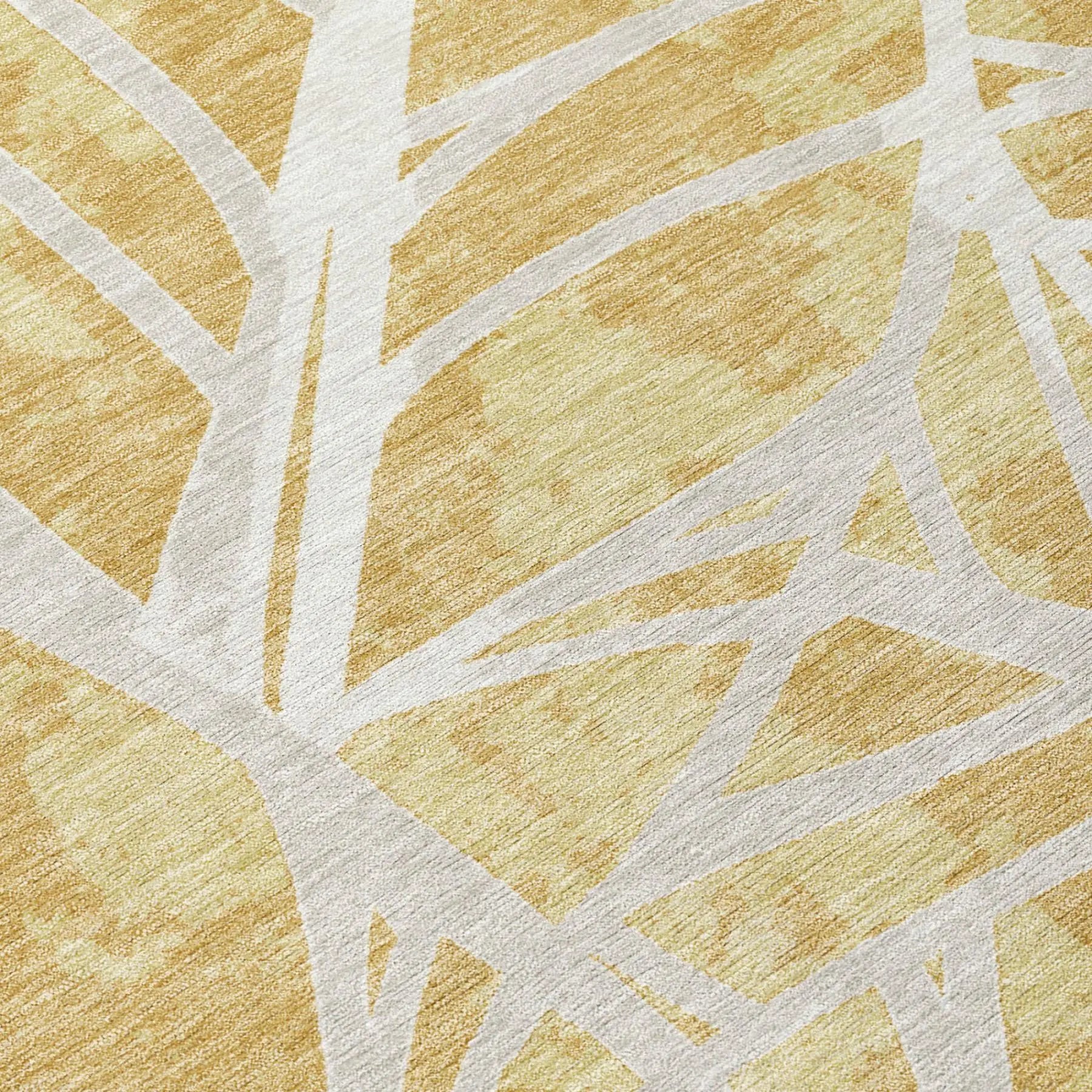 3' X 5' Gold And Wheat Floral Washable Indoor Outdoor Area Rug Homeroots Outdoor