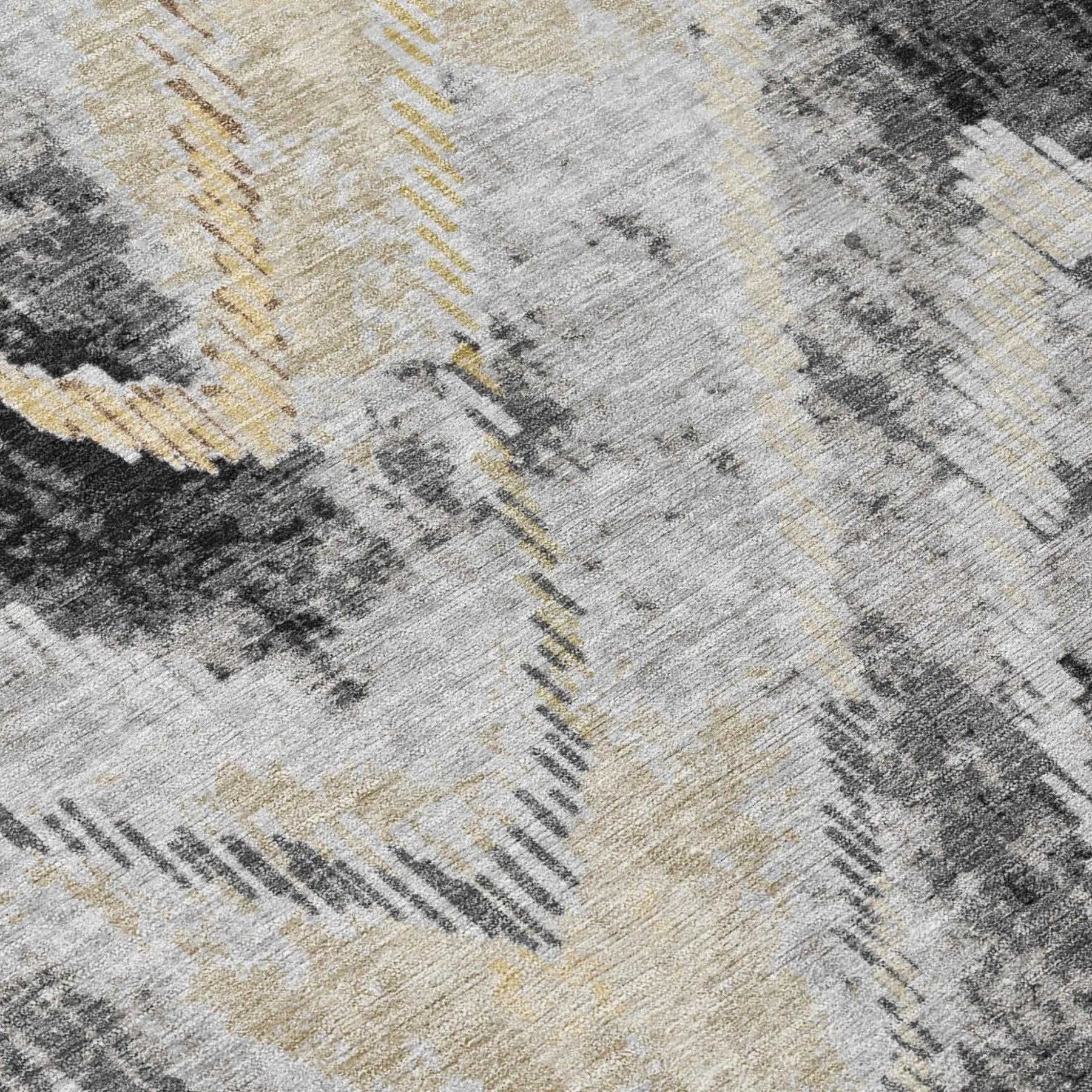 3' X 5' Graphite And Gray Abstract Washable Indoor Outdoor Area Rug Homeroots Outdoor