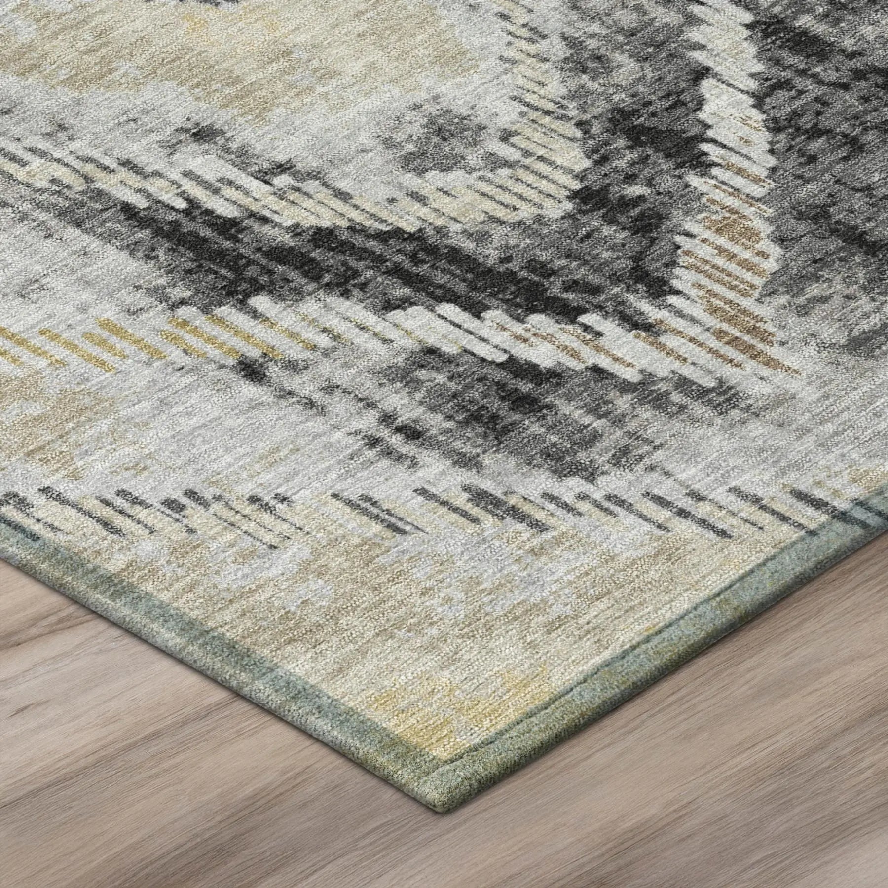 3' X 5' Graphite And Gray Abstract Washable Indoor Outdoor Area Rug Homeroots Outdoor