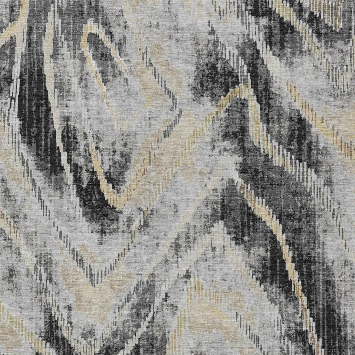 3' X 5' Graphite And Gray Abstract Washable Indoor Outdoor Area Rug Homeroots Outdoor