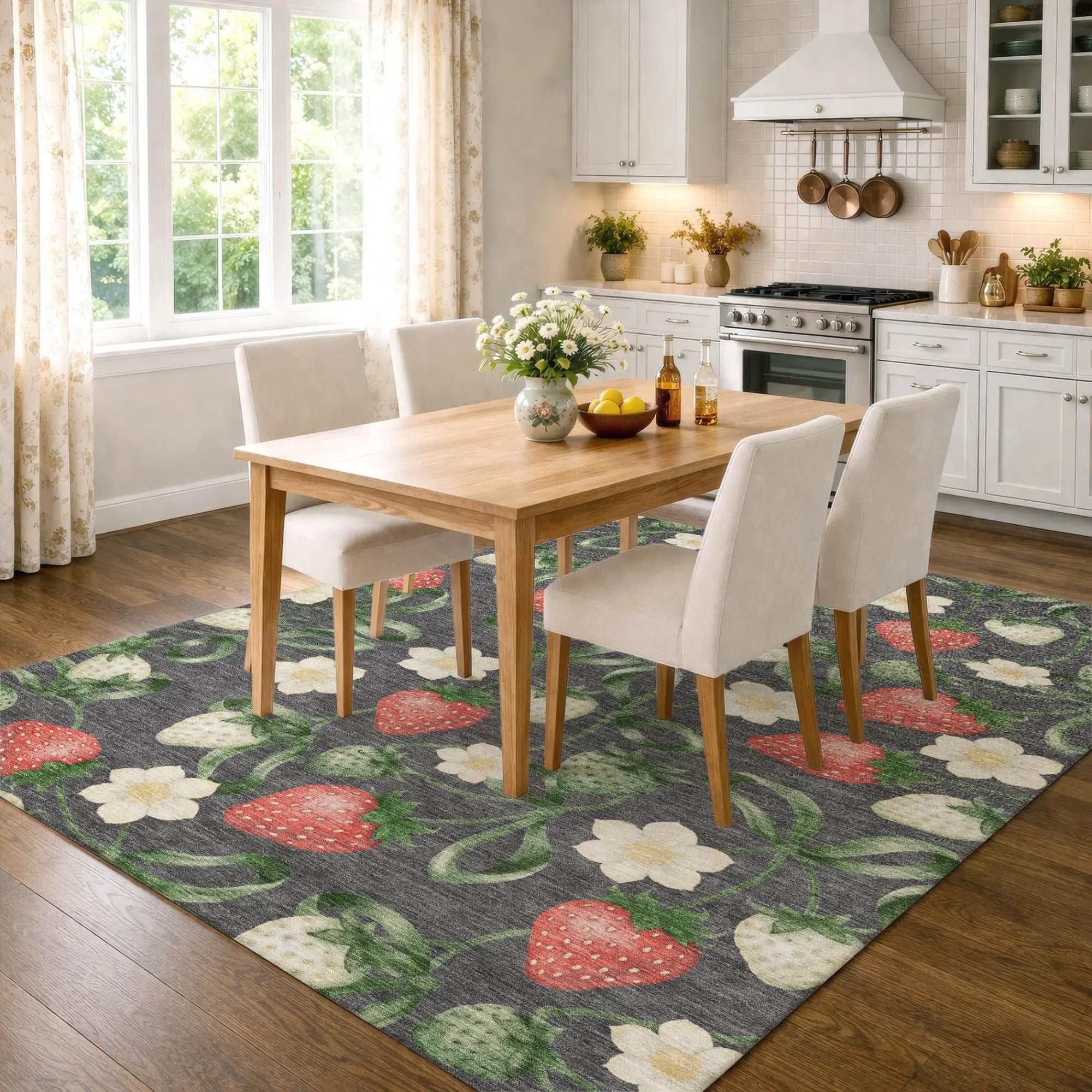 3' X 5' Graphite And Gray Floral Washable Indoor Outdoor Area Rug Homeroots Outdoor